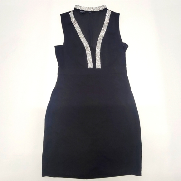 Bebe Juniors' Embellished Choker Bodycon Dress Womens Medium - Picture 1 of 6